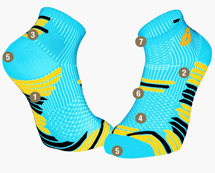Socks TRAIL ELITE Blue/Yellow